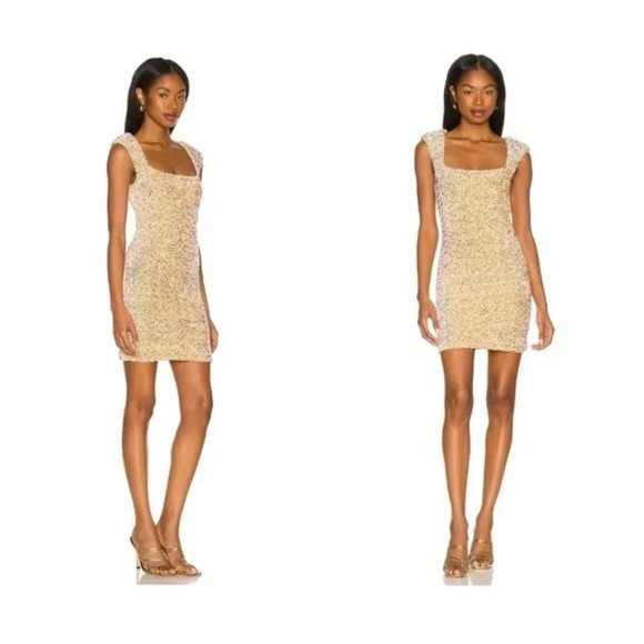 Astr Beige Mini Dress - Picture 1 of 7
